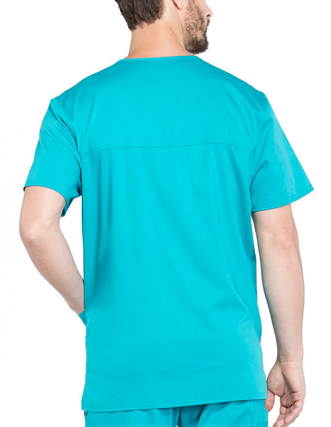 Cherokee Workwear WW Revolution Men's V-Neck Top Teal Blue