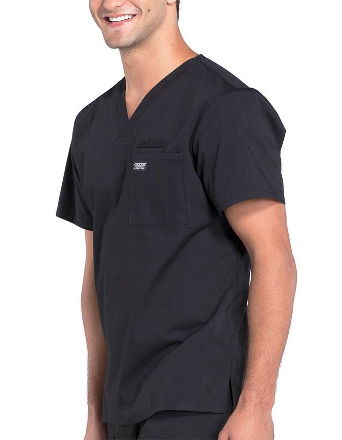 Cherokee Workwear Professionals Men's V-Neck Basic Scrubs Top - Black