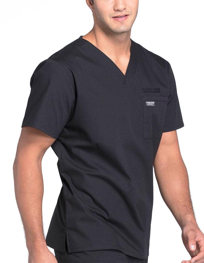 Cherokee Workwear Professionals Men's V-Neck Basic Scrubs Top - Black