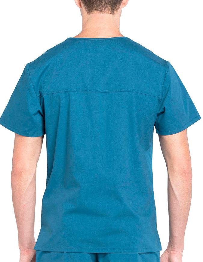 Cherokee Workwear Professionals Men's V-Neck Basic Scrubs Top - Caribbean Blue