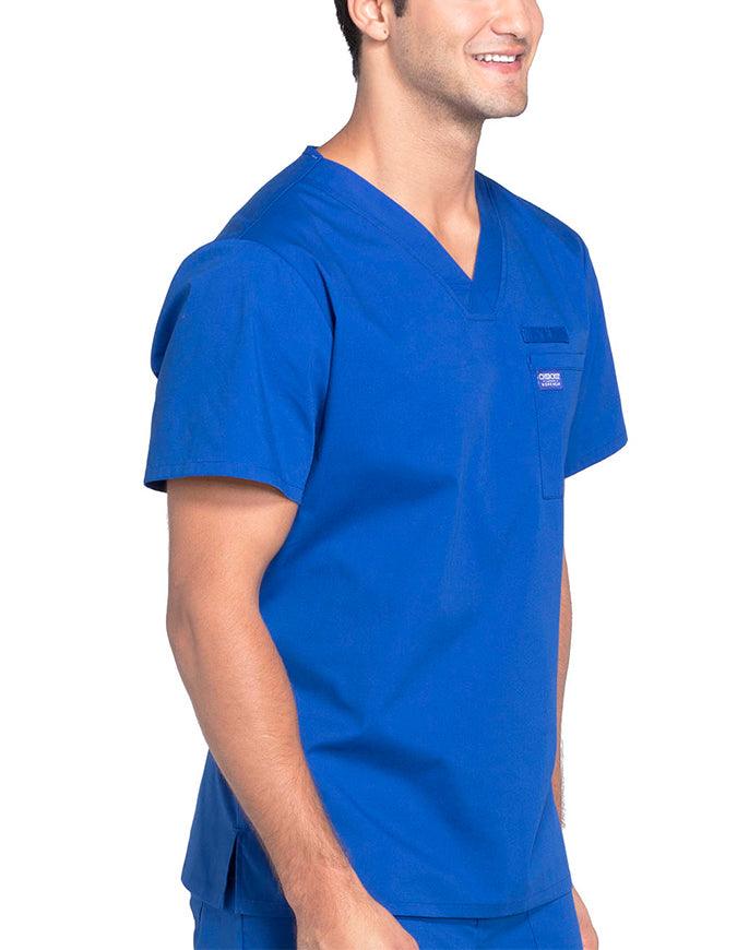 Cherokee Workwear Professionals Men's V-Neck Basic Scrubs Top - Galaxy Blue