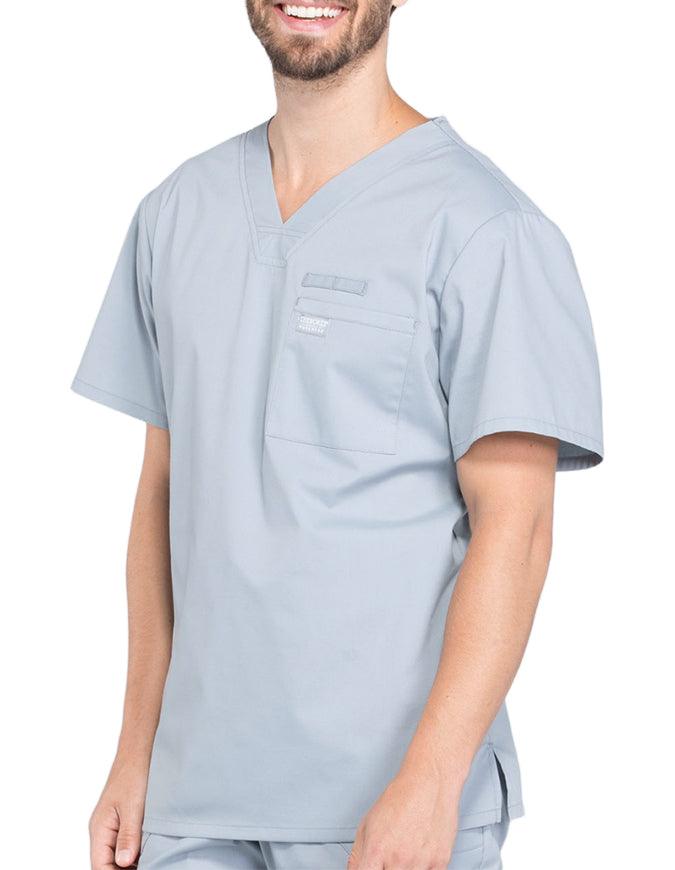 Cherokee Workwear Professionals Men's V-Neck Basic Scrubs Top - Grey