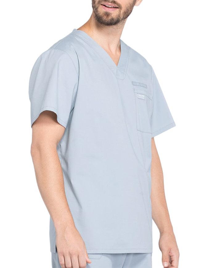 Cherokee Workwear Professionals Men's V-Neck Basic Scrubs Top - Grey