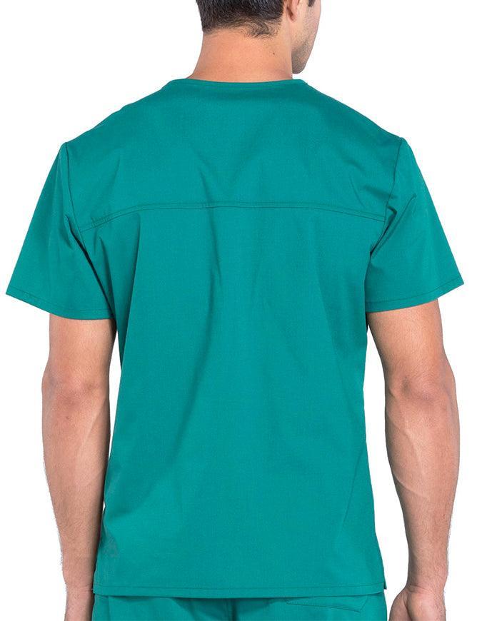 Cherokee Workwear Professionals Men's V-Neck Basic Scrubs Top - Hunter Green