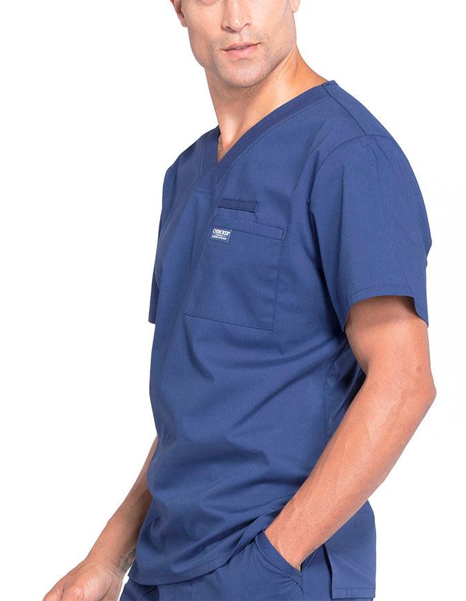 Cherokee Workwear Professionals Men's V-Neck Basic Scrubs Top - Navy