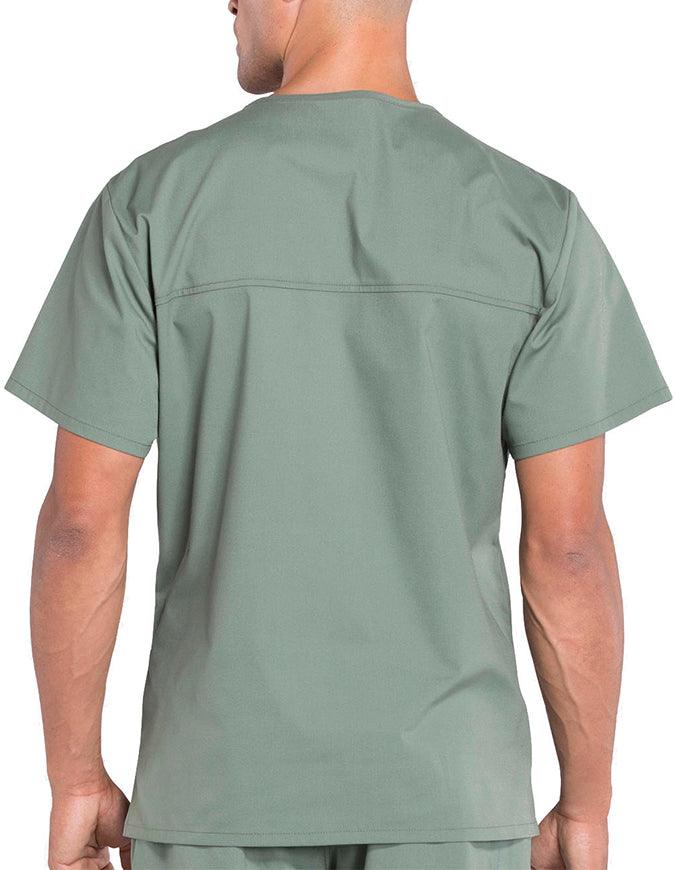 Cherokee Workwear Professionals Men's V-Neck Basic Scrubs Top - Olive