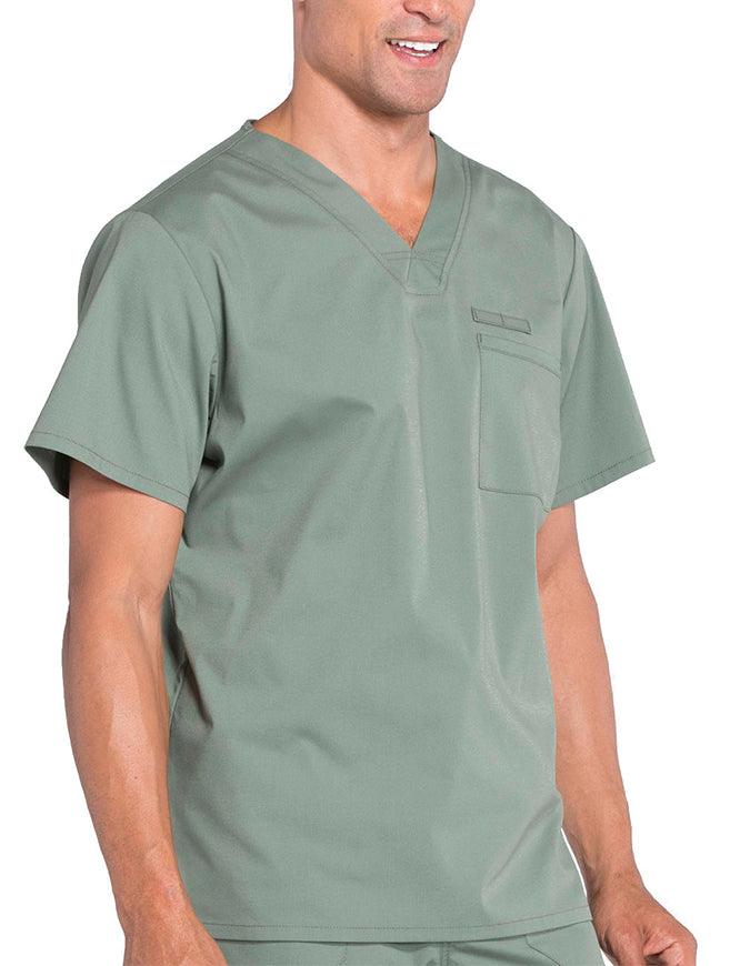 Cherokee Workwear Professionals Men's V-Neck Basic Scrubs Top - Olive