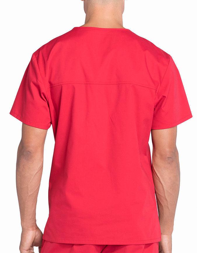 Cherokee Workwear Professionals Men's V-Neck Basic Scrubs Top - Red