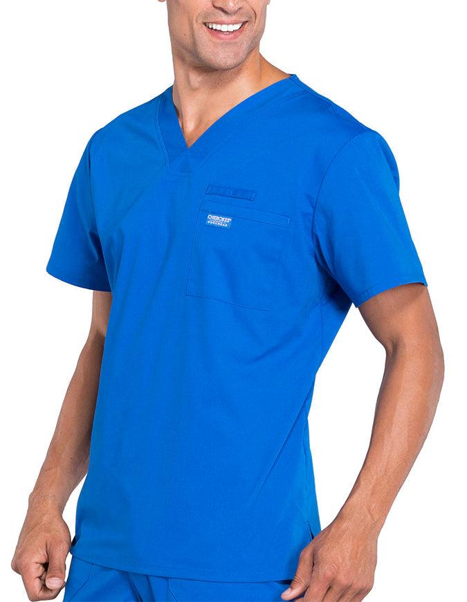 Cherokee Workwear Professionals Men's V-Neck Basic Scrubs Top - Royal