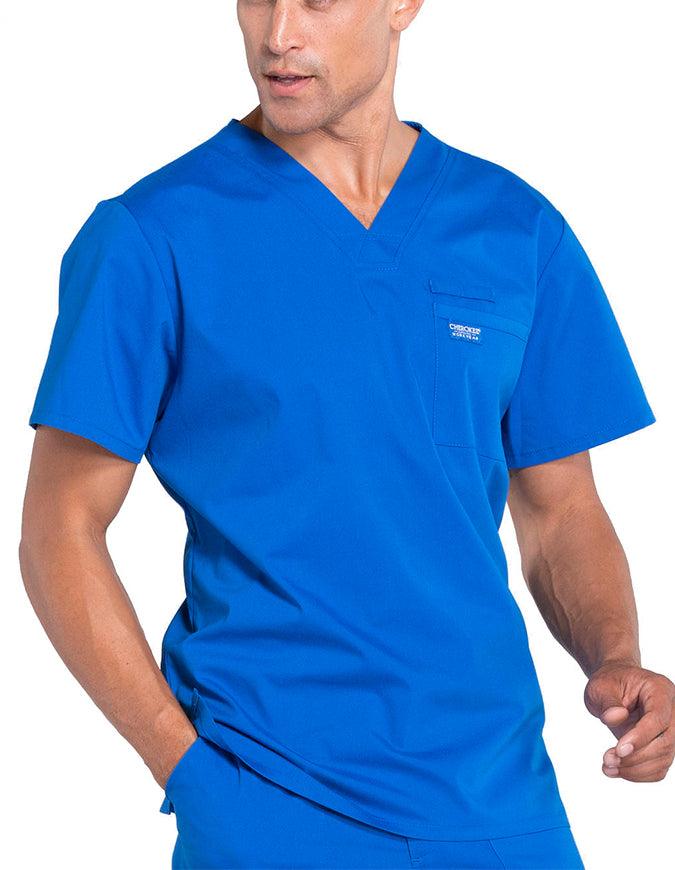 Cherokee Workwear Professionals Men's V-Neck Basic Scrubs Top - Royal