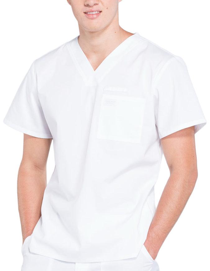 Cherokee Workwear Professionals Men's V-Neck Basic Scrubs Top - White