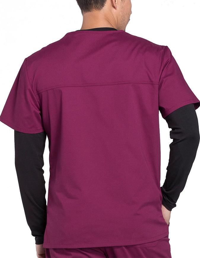 Cherokee Workwear Professionals Men's V-Neck Basic Scrubs Top - Wine