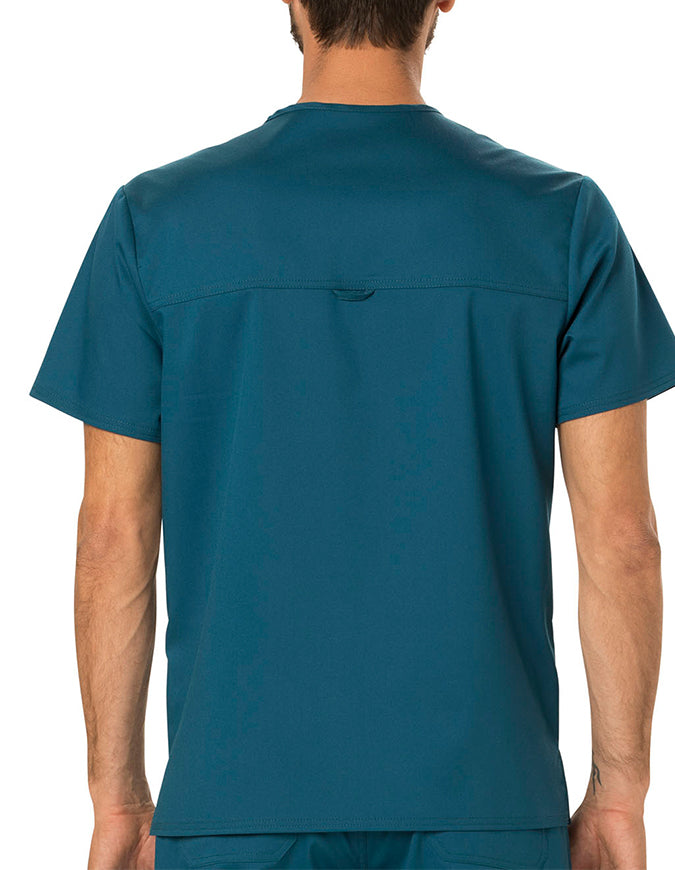 Cherokee Workwear Revolution Men's V-Neck Top Caribbean Blue