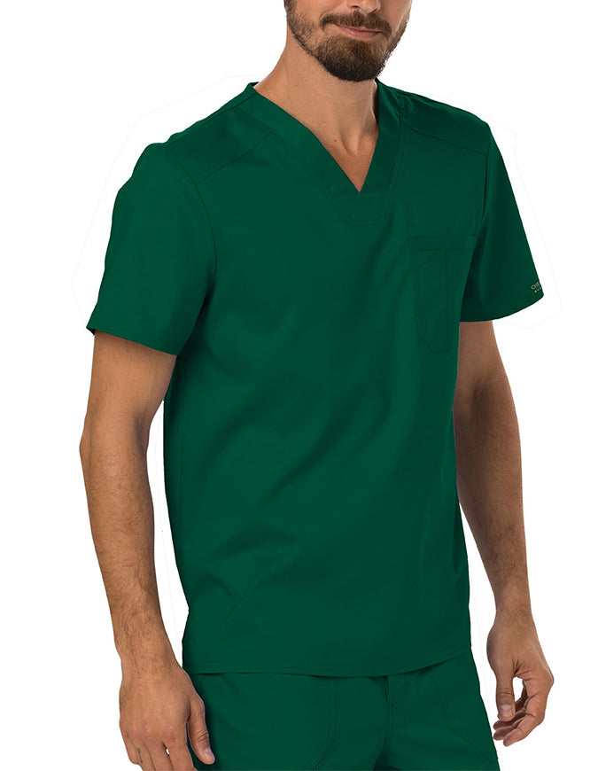 Cherokee Workwear Revolution Men's V-Neck Top Hunter Green