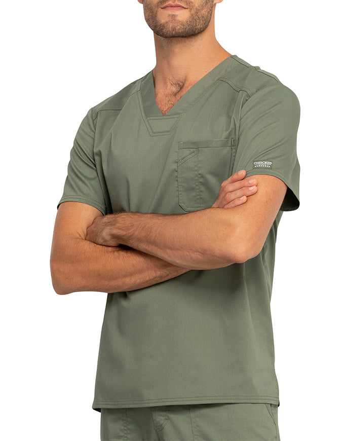 Cherokee Workwear Revolution Men's V-Neck Top Olive