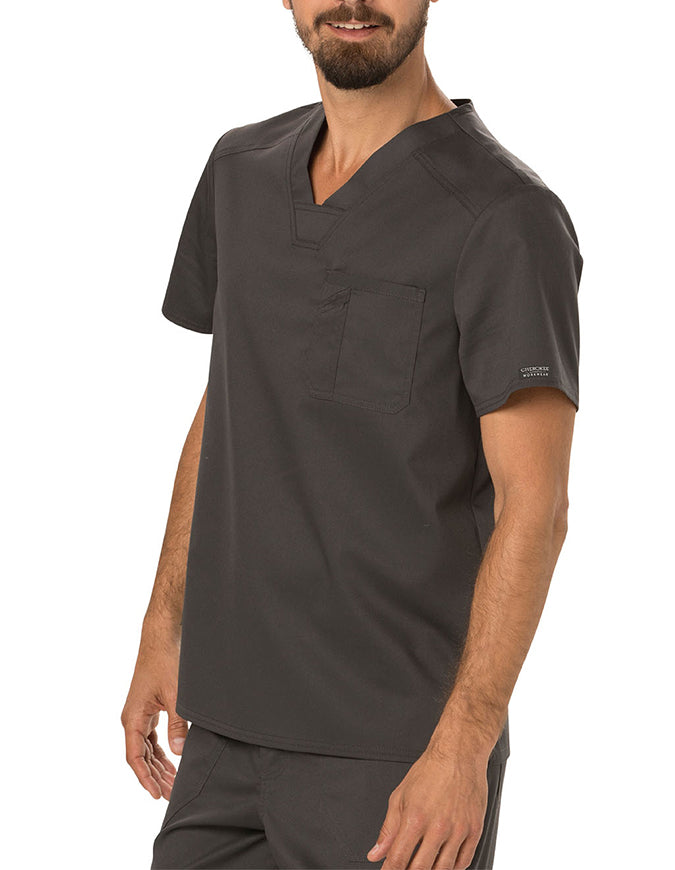 Cherokee Workwear Revolution Men's V-Neck Top Pewter