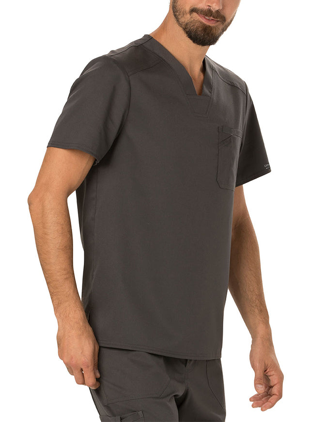 Cherokee Workwear Revolution Men's V-Neck Top Pewter