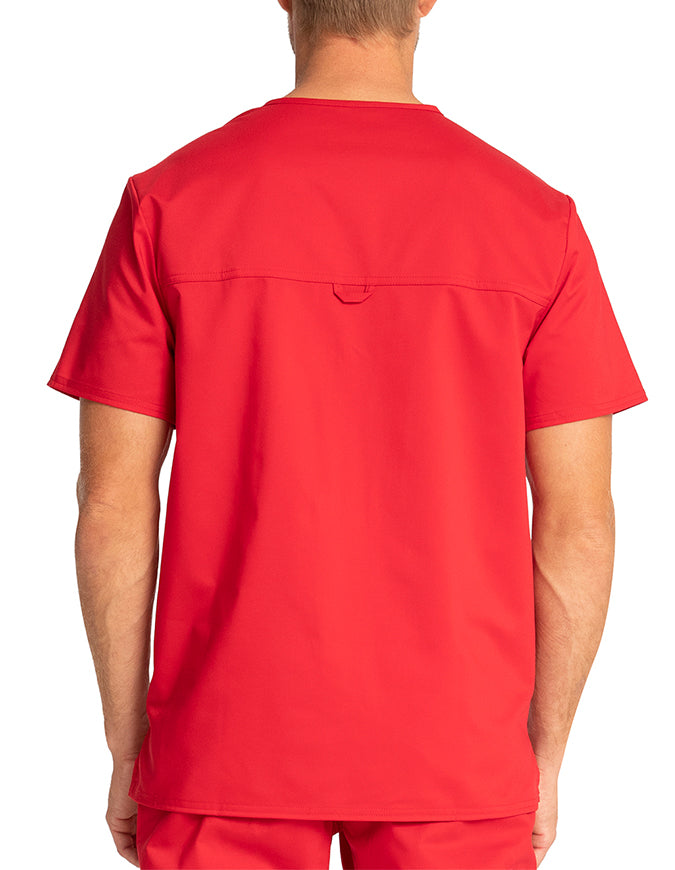 Cherokee Workwear Revolution Men's V-Neck Top Red