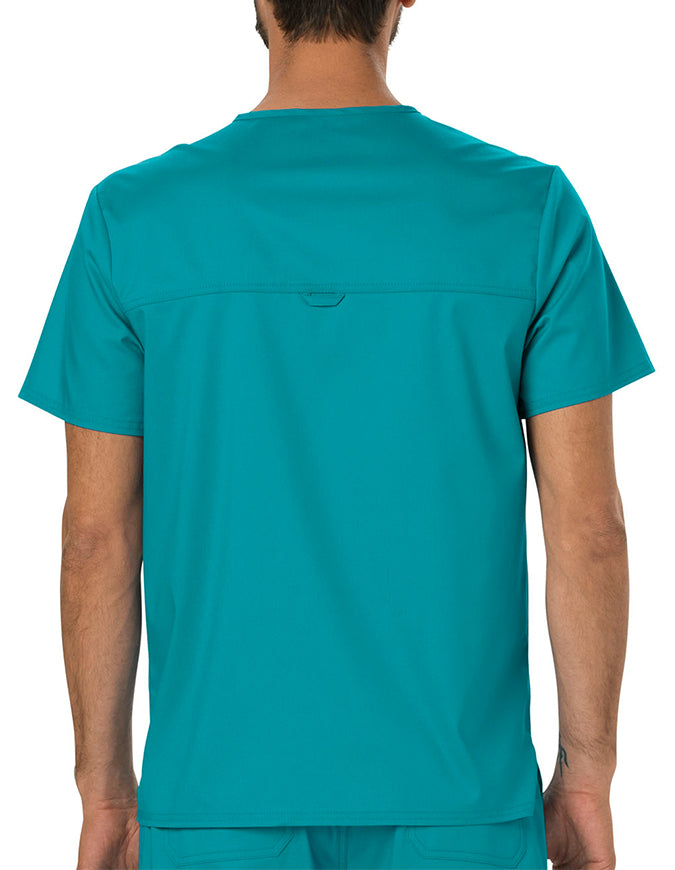 Cherokee Workwear Revolution Men's V-Neck Top Teal Blue