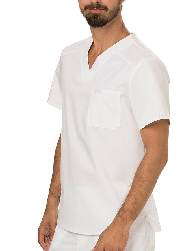 Cherokee Workwear Revolution Men's V-Neck Top White