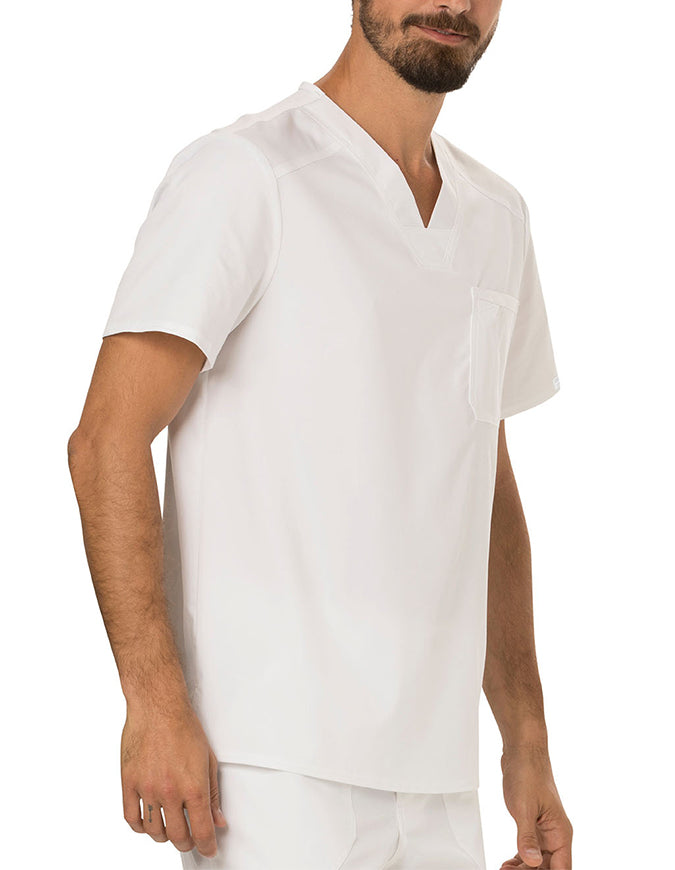 Cherokee Workwear Revolution Men's V-Neck Top White