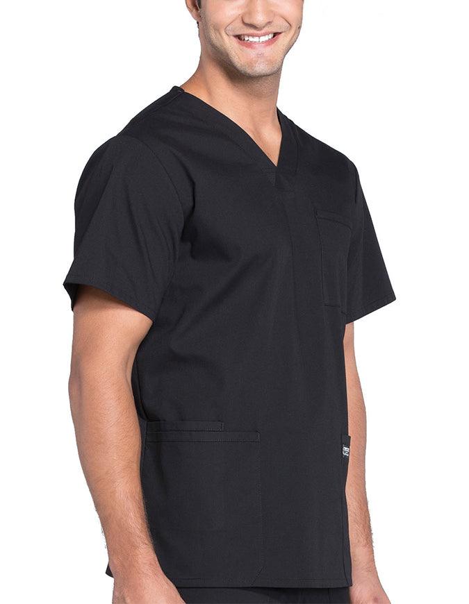 Cherokee Workwear Professionals Men's V-Neck Basic Top Black