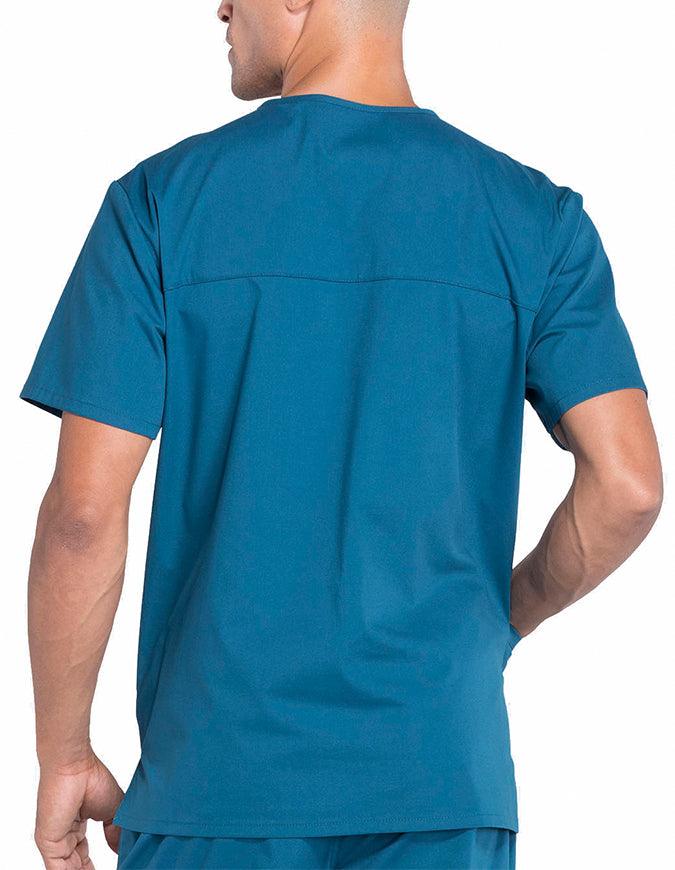 Cherokee Workwear Professionals Men's V-Neck Basic Top Caribbean Blue