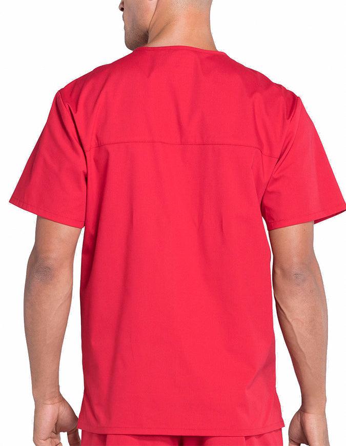 Cherokee Workwear Professionals Men's V-Neck Basic Top red