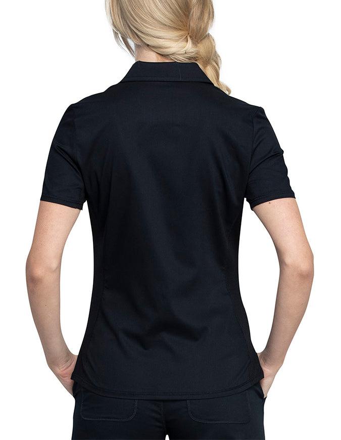 Cherokee Workwear Revolution Women's Snap Front Polo Shirt - Black