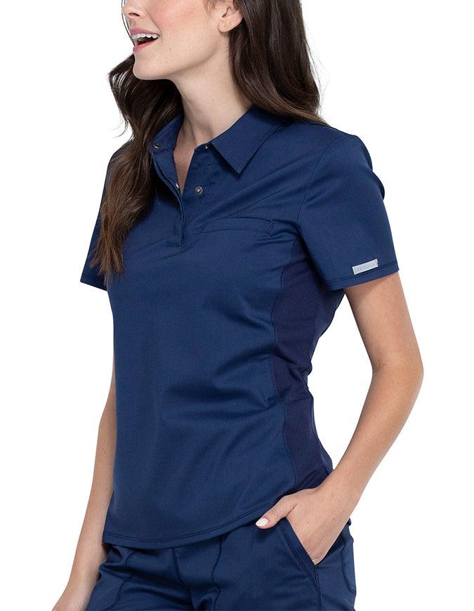 Cherokee Workwear Revolution Women's Snap Front Polo Shirt - Navy