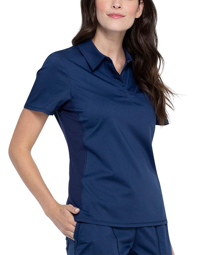 Cherokee Workwear Revolution Women's Snap Front Polo Shirt - Navy