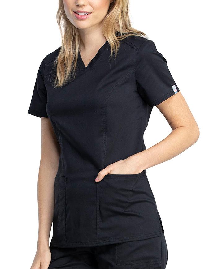 Cherokee Workwear Revolution Tech Women's  V-Neck Top - Black