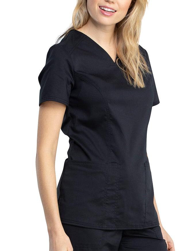 Cherokee Workwear Revolution Tech Women's  V-Neck Top - Black