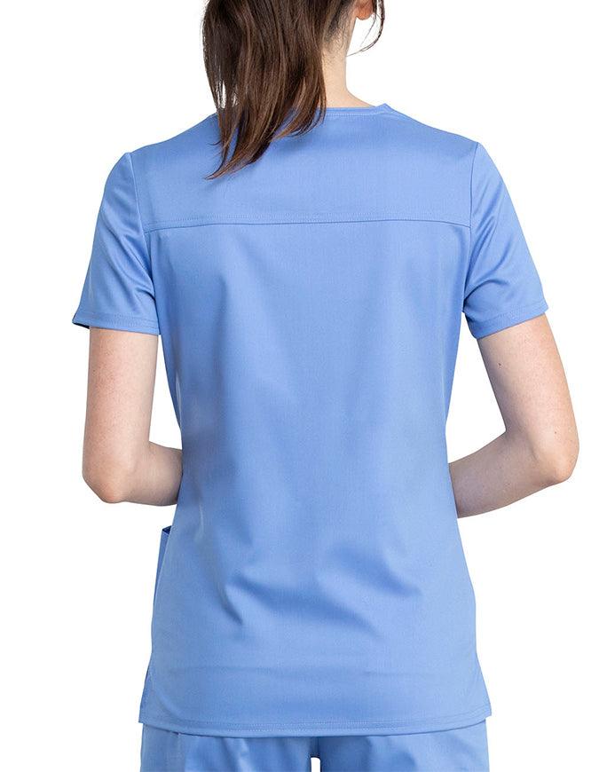 Cherokee Workwear Revolution Tech Women's  V-Neck Top - Ciel Blue