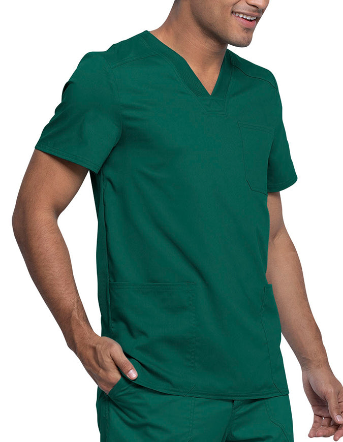 Cherokee Workwear Revolution Tech Men's 3 Pocket V-Neck Top Hunter Green