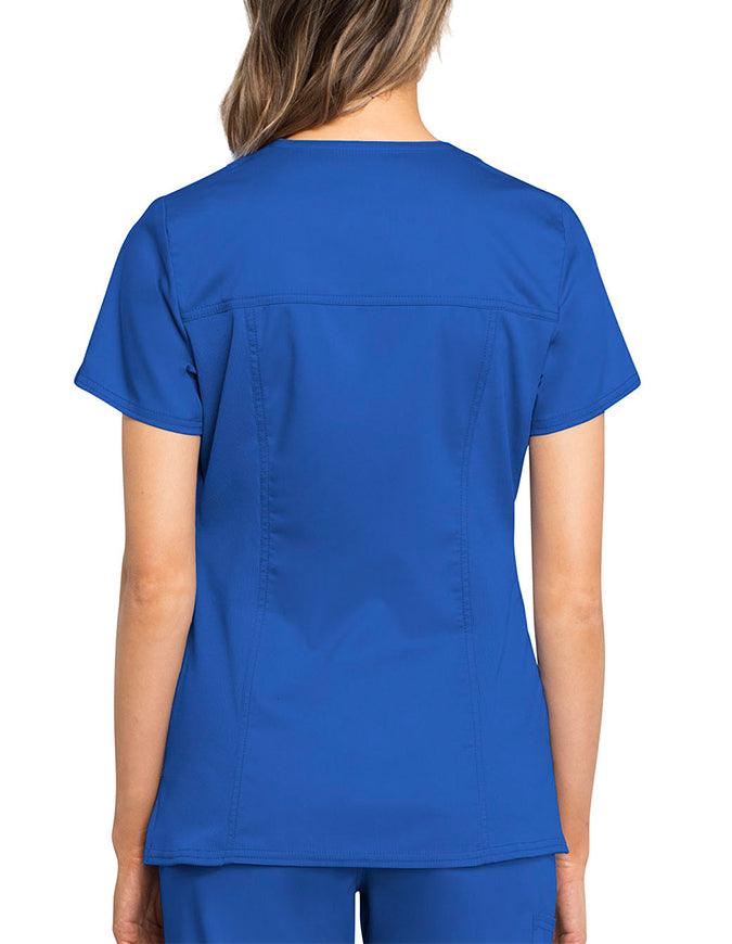 Cherokee Workwear Revolution Women's Certainty Plus V-Neck Top - Royal