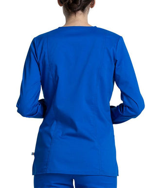 Cherokee Workwear Revolution Tech Women's Long Sleeve V-Neck Top Royal