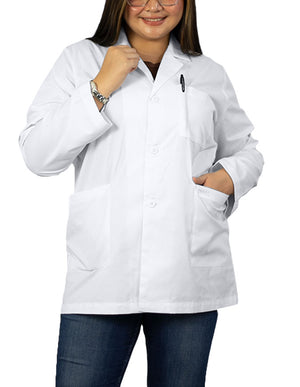 Free Embroidery Heedfit 31 Inches Three Pockets Lab Coat For Unisex