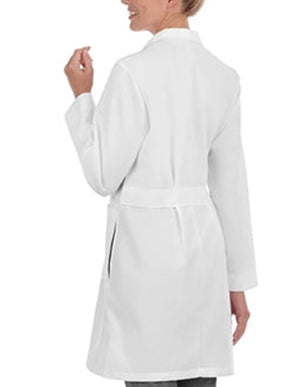 Free Embroidery Meta 37 Inch Women's Four Pockets White Lab Coat