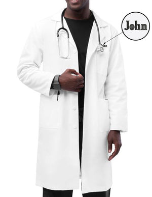 Free Embroidery Adar 39 Inch Unisex Inner Pocket Lab Coat