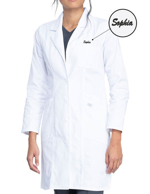 Free Embroidery Dickies EDS professional white 37 inch Women's Lab Coat