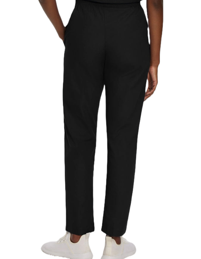 Landau Women Classic Fit Elastic Waist Medical Scrub Pants Black