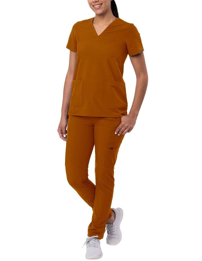 ADAR Addition Women's Go-Basic Scrub Set - Caramel