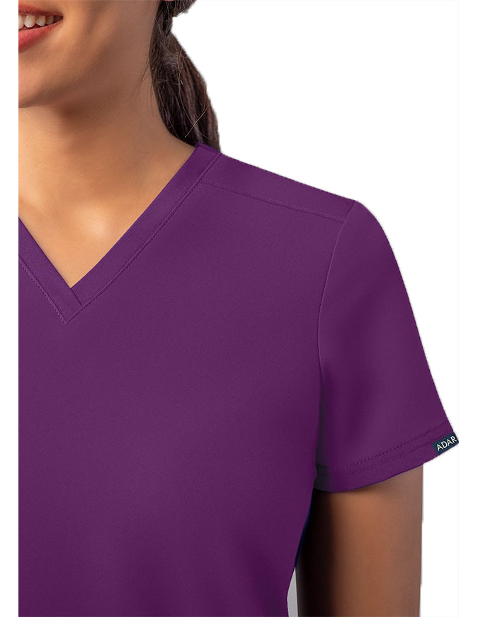 ADAR Addition Women's Go-Basic Scrub Set - Eggplant