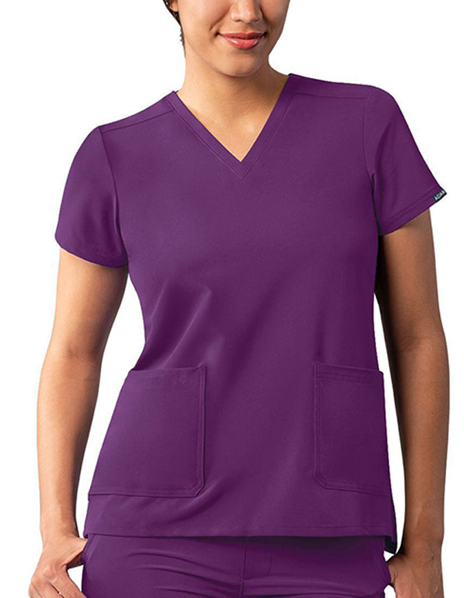 ADAR Addition Women's Go-Basic Scrub Set - Eggplant