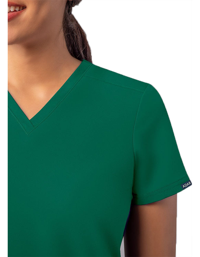 ADAR Addition Women's Go-Basic Scrub Set - Hunter Green