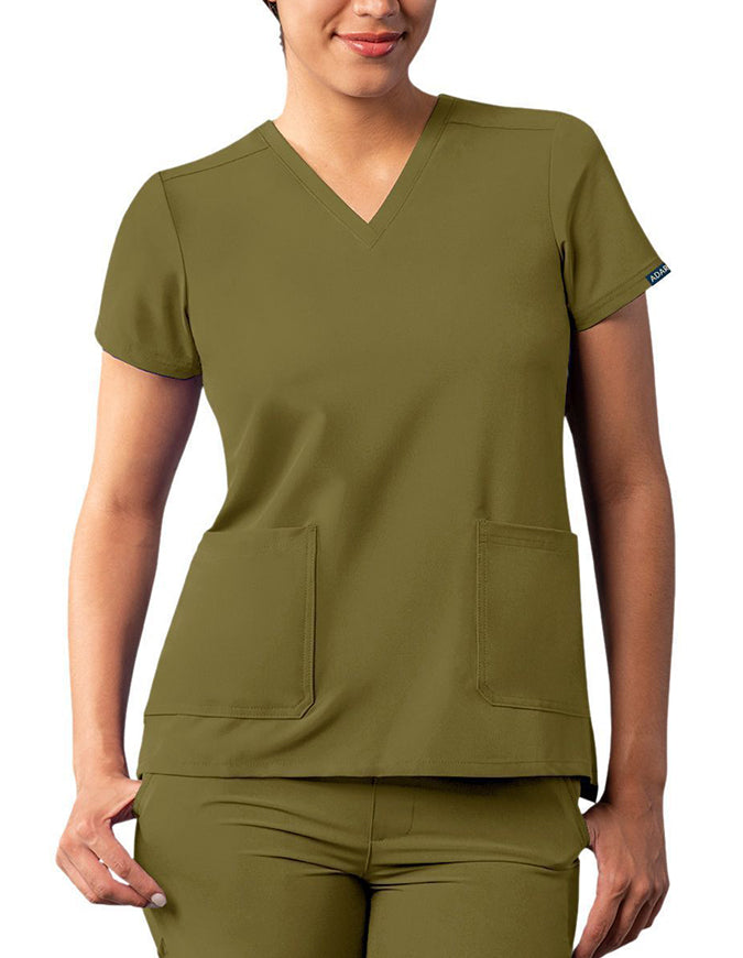 ADAR Addition Women's Go-Basic Scrub Set - Martini Olive