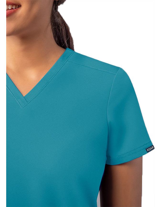 ADAR Addition Women's Go-Basic Scrub Set - teal Blue