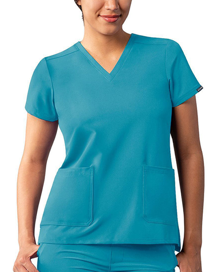 ADAR Addition Women's Go-Basic Scrub Set - teal Blue