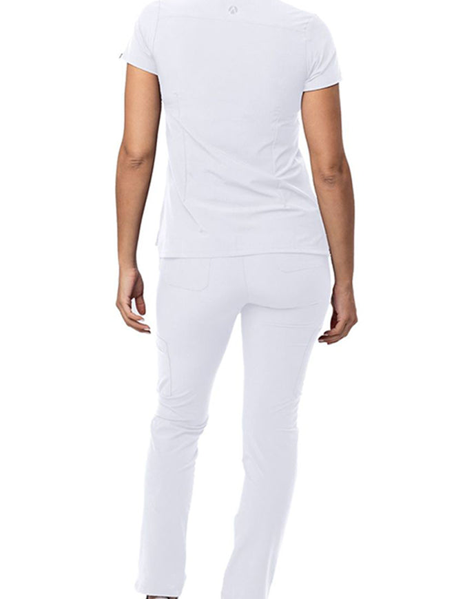 ADAR Addition Women's Go-Basic Scrub Set - White